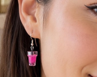 Earrings, Mini Boba Tea, Dangle Earrings, Fun Drink Jewelry, Foodie Gift