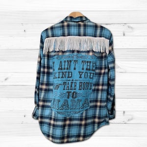 Up-cycle-Turquoise-Plaid- Flannel &quot;The Miranda&quot;