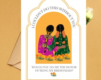 Indian Bridesmaid Proposal Card | Instant Download | Desi / South Asian Wedding