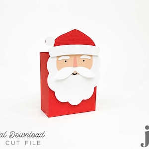 Arquivo de corte SVG Caixa de presente de Papai Noel/ Suporte para guloseimas/ Embalagem de presente de Natal Modelo de corte digital para Cricut | Silhueta | Brother Scan N Cut
