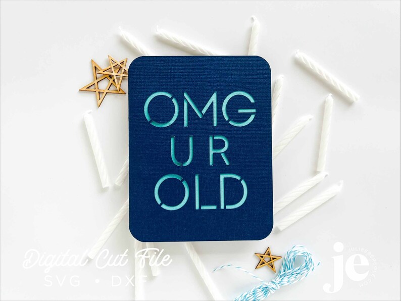 OMG U R Old Birthday Card Svg Cut File, Funny Card for Him or Her Cricut Silhouette Brother