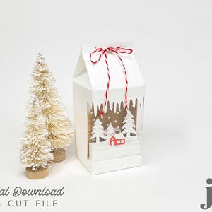 Milk Carton Shaker Box with Icicle Window SVG CuttingTemplate for Cricut | Silhouette | Brother Scan N Cut  Digital Download