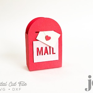 3D Mailbox Gift Box Treat Holder SVG Cut File Digital Cutting Template