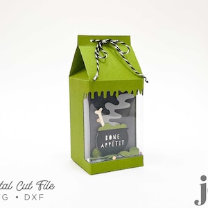 Milk Carton Box with Drippy Goo Display / Shaker Window Template for Cricut, Silhouette, Brother Scan N Cut, SVG Cut File Digital Download