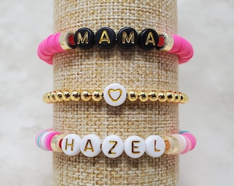 Custom Name Beaded Bracelet | Heishi Bracelet