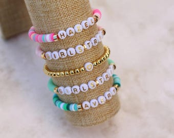 Personalized Name Jewelry | Personalized Jewelry Gift | Custom Name Bracelet | Personalized Bracelet | Personalized Heishi Bead Bracelet