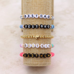 Personalized Family Bracelet Best Dad Gift Best Mom Gift Best Sis Gift Best Bro Gift Custom Name Bracelet Personalized Name Gift image 6