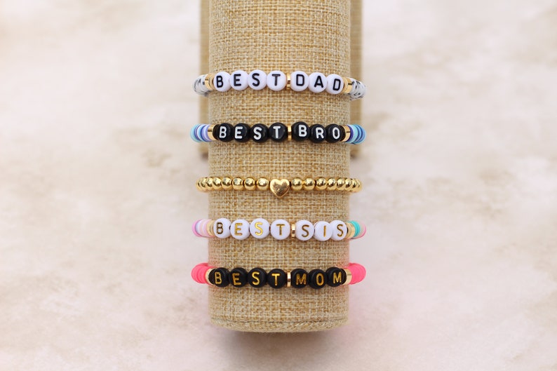 Personalized Family Bracelet Best Dad Gift Best Mom Gift Best Sis Gift Best Bro Gift Custom Name Bracelet Personalized Name Gift image 6