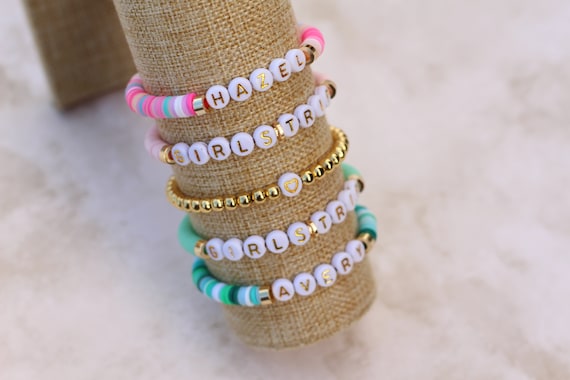 Personalized Name Custom Beaded Bracelet | Friendship Bracelets | Girls Trip Bracelet | Bracelets for Girls | Gift for Friend