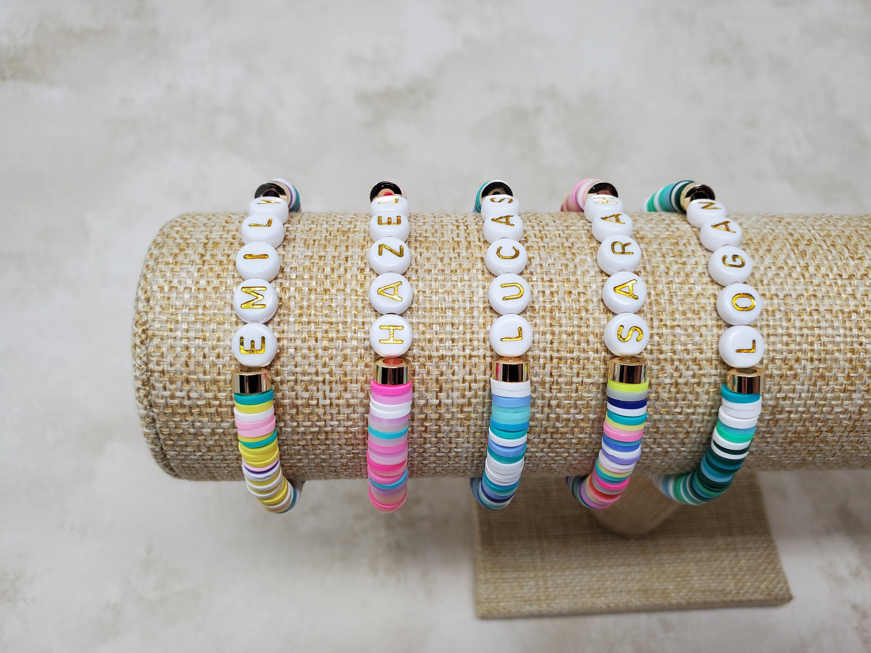 Best Friends Braclet Pair Rainbow Clay Beads Crystal Beads Enamel Letters 