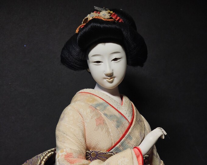 Porcelain Japanese Geisha Doll Statue With Beautiful Kimono Etsy