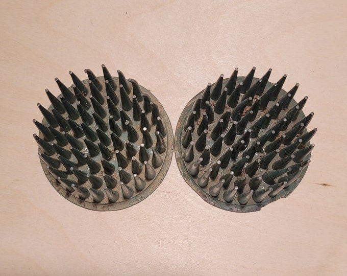 Two Vintage/antique Flower Frogs Tall Thick Frogs Only Set Etsy