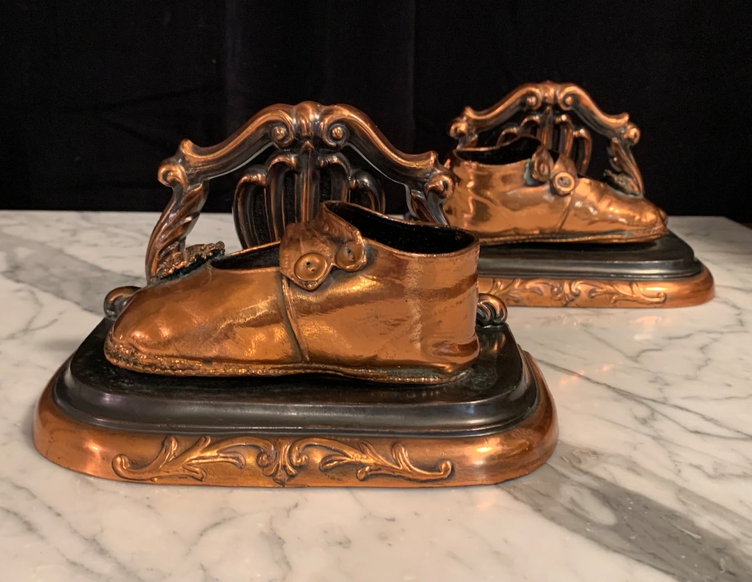 Vintage Cast Pot Metal Bronze / Copper Plated Baby Shoes Etsy