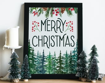 Merry Christmas Holiday Picture | Modern Christmas Holiday Poster