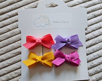 Baby Hair Bows, Spring Colors, Spring Hair Bows, Mini Bow, Snap Clips