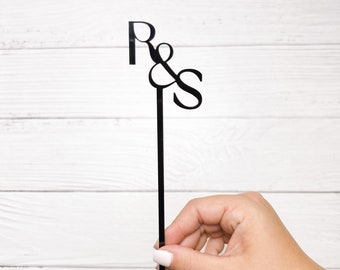 CUSTOM Initial Stir Sticks | Black, White, Clear, Gold, Acrylic | Wedding Drink Stirrer | Engagement Party Decor | Wedding Stir Stick