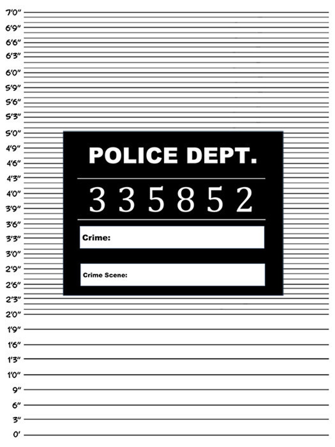 Mug Shot Sign Template