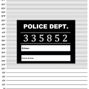 Digital Download*Mugshot back drop and Sign board Criminal line up