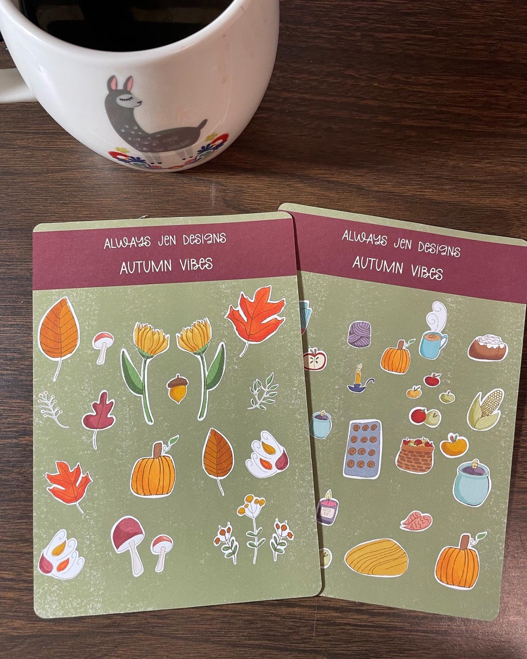 Autumn Sticker Set Cute Autumn Vibes Stickers Fall Planning - Etsy