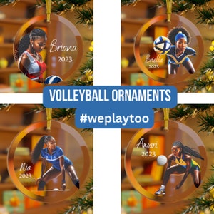 Volleyball Ornament | Black Girl Volleyball | Gift For Volleyball Player | 2023 Ornament | Personalized  Ornament | Volleyball Ornament