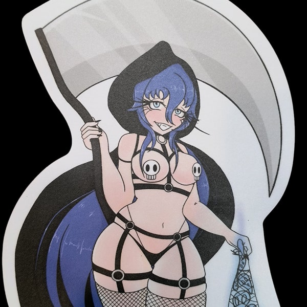 Miss reaper anime girl sticker