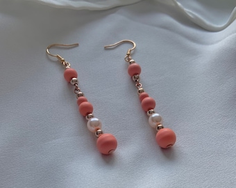 Pink and Rose Gold Earrings