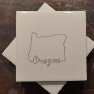 4-pack med underlägg från delstaten Oregon | Oregon | Living i nordvästra USA | Oregon State Outline | Oregonians