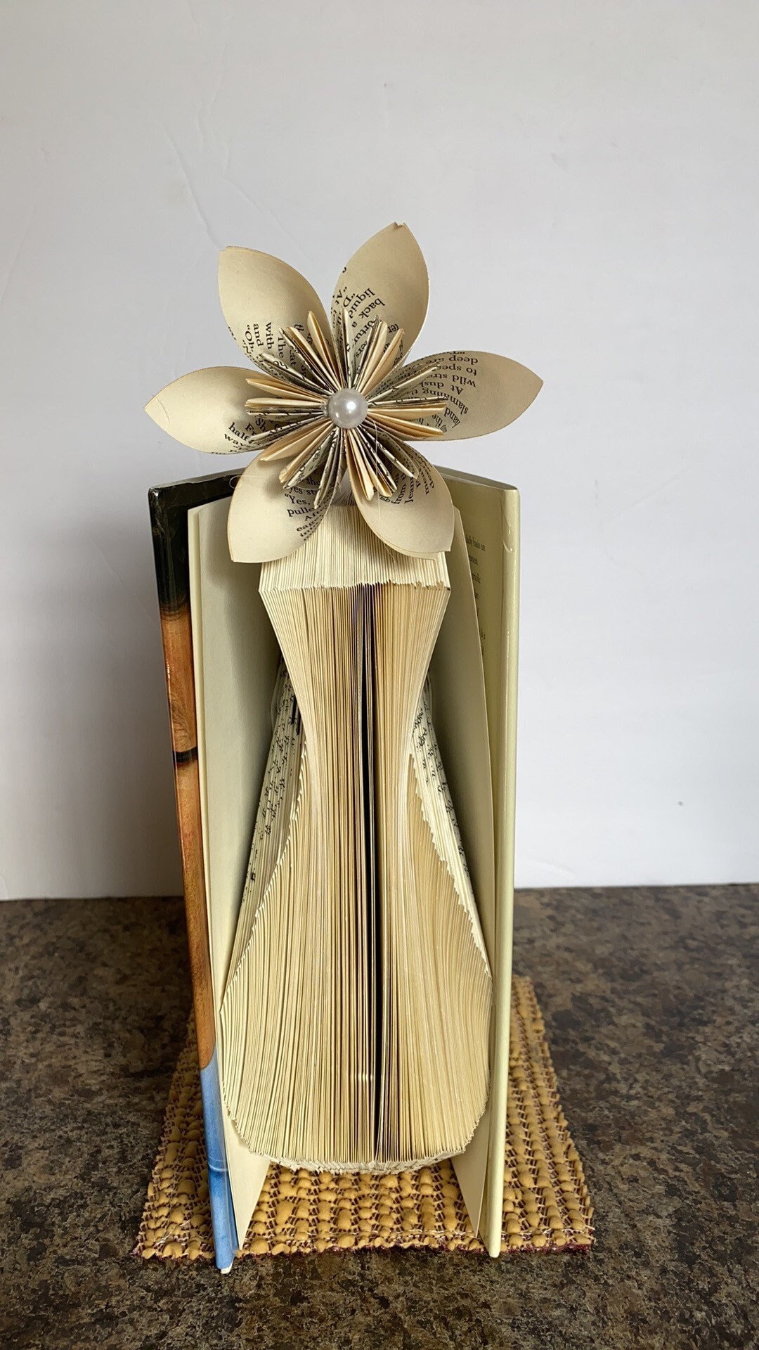 Flower Vase Folded Book Art - Etsy