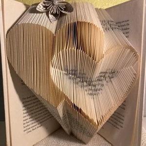 Double Heart Folded Book Art