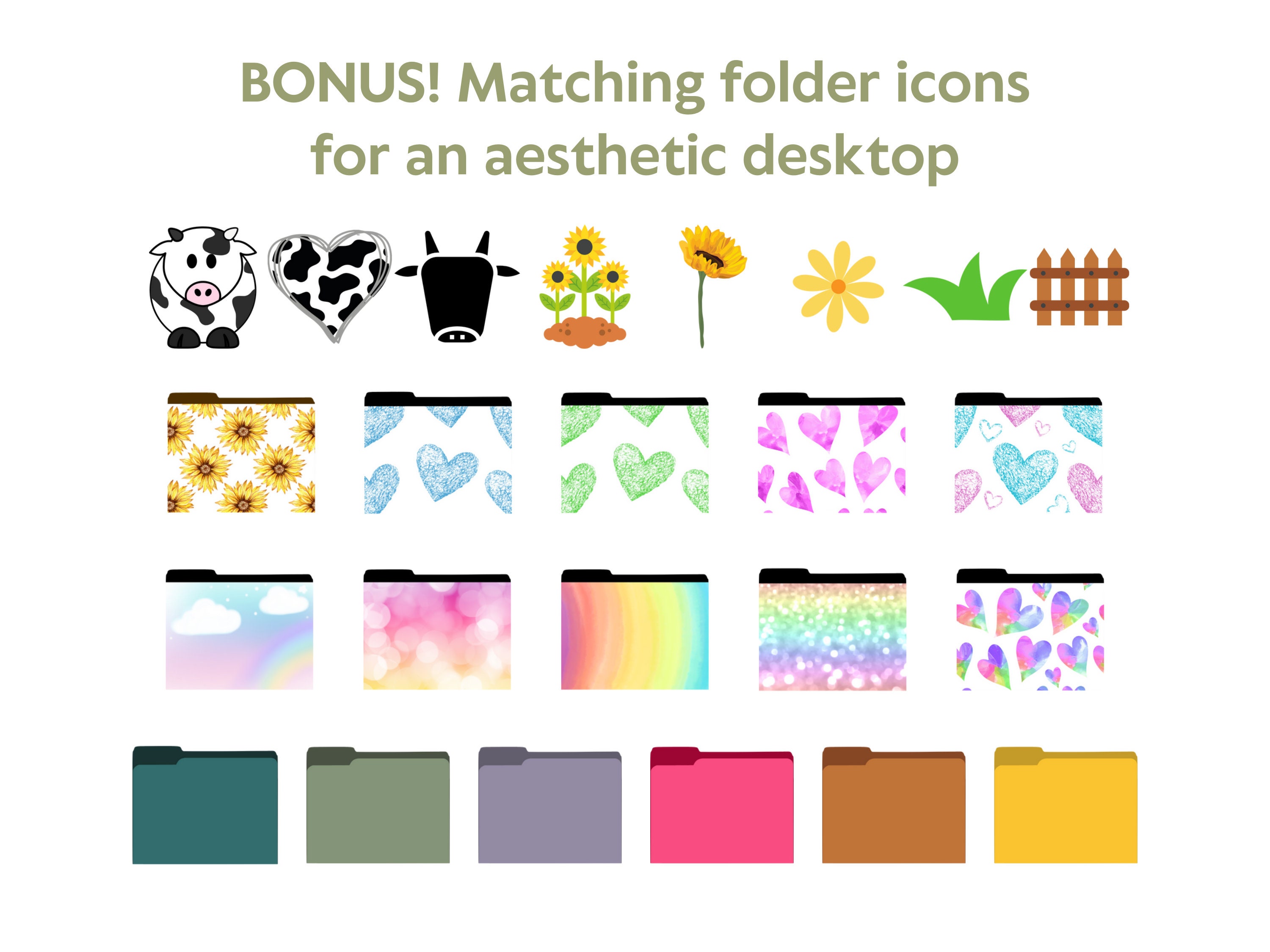 Sage Green Cow Print Wallpaper Desktop Organizer With Custom Aesthetic