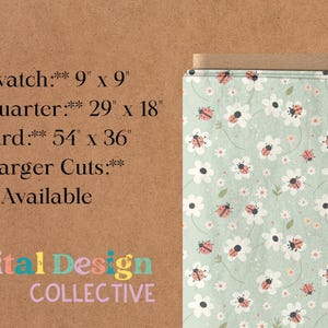 Ladybug Floral Cotton Fabric by the Yard 100% Combed Pima Cotton | Sewing, Quilting, Apparel & Home Decor | Up to 5 Continuous Yards