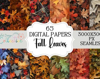 Fall Leaves Seamless Patterns Bundle Digital Papers Seamless Digital Papers instant download digital paper file for fabrics POD Printable