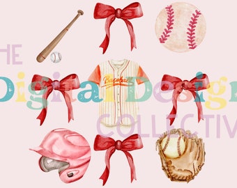 Coquette Baseball PNG, coquette bows, Baseball Mom PNG, Pink Bow design, Baseball, baseball mom
