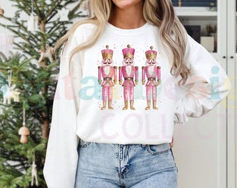 Pink Glitter Nutcracker Friends PNG, Pink Christmas PNG, Coquette png, Pink bow png PNG Pink Christmas png design for sublimation and pod