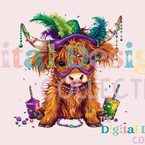 Mardi Gras Cow Png, Crawfish Png, Fleur de Lis Png, Sublimation Designs Download, Mardi Gras Png, Mardi Gras Sublimation, Louisiana Png