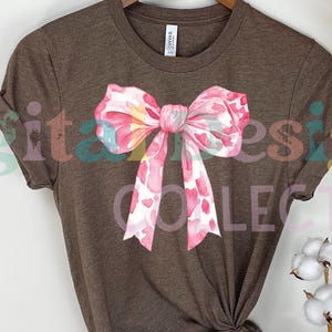 Pink Cow Print Coquette bow png Coquette clipart design trending png retro mama png pink bow png aesthetic png tee shirt designs western png