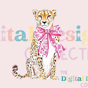 Leopard PNG, Leopard Print Png, Coquette Png, Leopard Clipart, Pink Bow Png, Watercolor Cheetah Clip Art, Coquette Leopard Shirt Sublimation