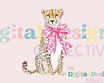 Leopard PNG, Leopard Print Png, Coquette Png, Leopard Clipart, Pink Bow Png, Watercolor Cheetah Clip Art, Coquette Leopard Shirt Sublimation