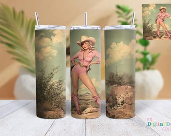 Vaso de vaquera occidental png, diseño de sublimación de vaso de 20 oz, vaso de vaquera png, vaso occidental png, descarga de diseños sublimados