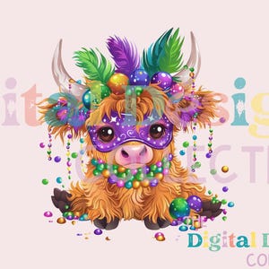 Mardi Gras Cow Png, Crawfish Png, Fleur de Lis Png, Sublimation Designs Download, Mardi Gras Png, Mardi Gras Sublimation, Louisiana Png
