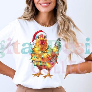 Christmas Chicken PNG Sublimation Design, Merry Christmas PNG, Christmas Chicken Clipart, Christmas Animals PNG, Chicken png, Pod