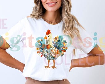 Pavo PNG Brillo Brillo Lentejuelas PNG Sudadera de Acción de Gracias Diseño de Sublimación Pavo Colorido Pavo Brillante Png, Descarga Digital POD