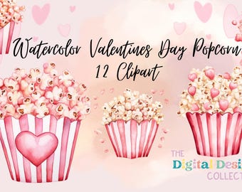 Rosa Popcorn Carnaval Clipart Bundle, Kinderzimmer Aquarell Clipart, Baby-Dusche-Dekor, Es ist ein Mädchen Clipart, Aquarell Ballon, Kinderzimmer Clipart