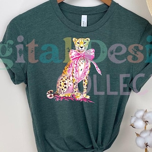 Leopard PNG, Leopard Print Png, Coquette Png, Leopard Clipart, Pink Bow Png, Watercolor Cheetah Clip Art, Coquette Leopard Shirt Sublimation