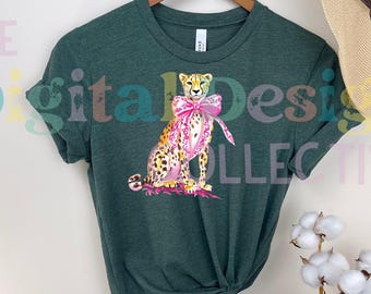 Leopard PNG, Leopard Print Png, Coquette Png, Leopard Clipart, Pink Bow Png, Watercolor Cheetah Clip Art, Coquette Leopard Shirt Sublimation