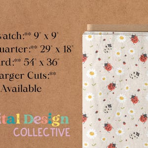 Ladybug Floral Cotton Fabric by the Yard 100% Combed Pima Cotton | Sewing, Quilting, Apparel & Home Decor | Up to 5 Continuous Yards