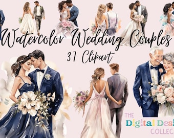 Wedding couples Clipart Wedding Day Clipart PNG, Marriage clipart, Just Married Clipart, Bride and Groom Png, Digital PNG