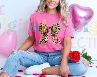 Coquette Bow PNG, Leopard Print Bow PNG, Girly Bow Trending, Cheetah Bow Girl Sublimation Digital Shirt Sweatshrit Mugs Tees Trendy Design