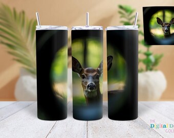 White-Tailed Buck Deer Tumbler Wrap, 20 oz Skinny Tumbler, Hunting Tumbler, Sublimation Design, PNG Instant, DIGITAL ONLY,