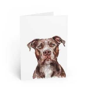 Pitbull Note Card~Blank Watercolor Dog Notecards~Canine Stationery~Gift for Dog Mom~Pitbull Gifts~Big Dog Gifts